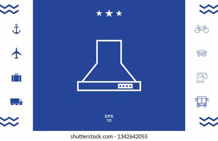 Kitchen hood linear icon. Graphic elements for your design