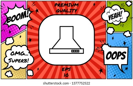 Kitchen hood linear icon. Graphic elements for your design