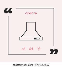 Kitchen hood linear icon. Graphic elements for your design