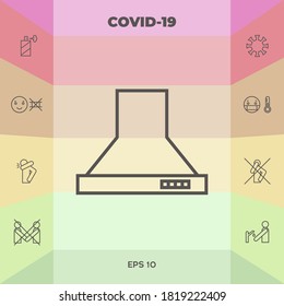 Kitchen hood linear icon. Graphic elements for your design