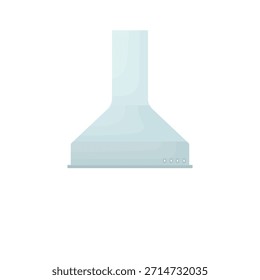 Küchenhaube auf weißem Hintergrund. Innenausstattung der Küche. Küchenelemente.