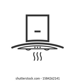 Kitchen hood outline single isolated vector icon. Kitchen appliances and electronics illustration on white background