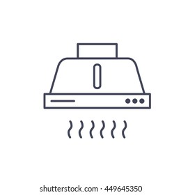 Kitchen hood outline thin icon vector,  Cook tool Sign