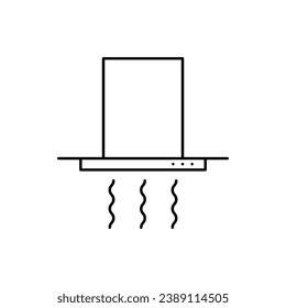 Kitchen hood vector icon. Hood for kitchen area, restaurant, bar, bakery.