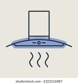 Icono vector del capó de cocina. Aparato eléctrico de cocina. Símbolo gráfico para cocinar diseño de sitio web, logotipo, aplicación, interfaz de usuario