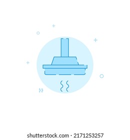 Kitchen hood vector icon. Flat illustration. Filled line style. Blue monochrome design. Editable stroke. Adjust line weight.
