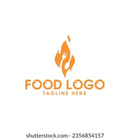  Kitchen hot pot restaurant logo icon with big red fire flame
