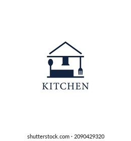 Kitchen house restaurant minimal unique logo icon sign symbol design concept. Vector illustration