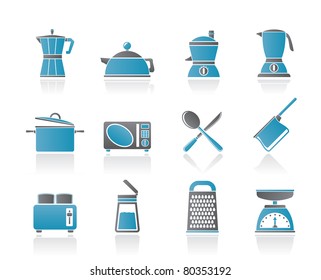 kitchen and household equipment icon - vector icon set