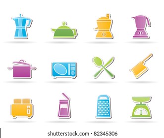 kitchen and household equipment icon - vector icon set