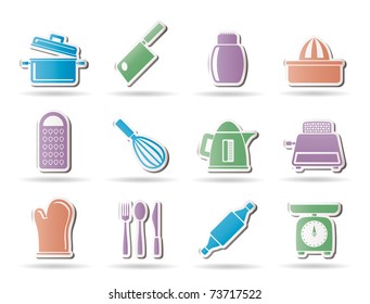 Kitchen and household Utensil Icons - vector icon set