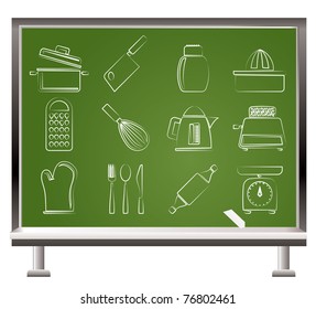 Kitchen and household Utensil Icons - vector icon set