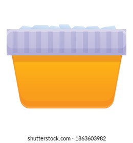 Kitchen ice cube box icon. Cartoon of kitchen ice cube box vector icon for web design isolated on white background