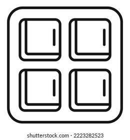 Kitchen ice cube tray icon outline vector. Form container. Square maker