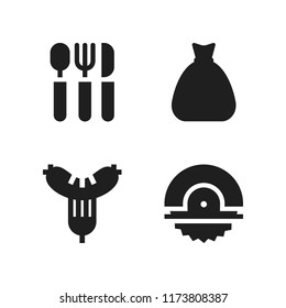kitchen icon. 4 kitchen vector icons set. tools and utensils, money bag and cutlery icons for web and design about kitchen theme