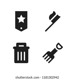 kitchen icon. 4 kitchen vector icons set. fork, hygienic and garbage icons for web and design about kitchen theme