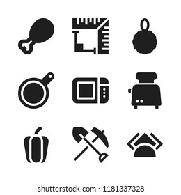 kitchen icon. 9 kitchen vector icons set. angle, microwave oven and toaster icons for web and design about kitchen theme