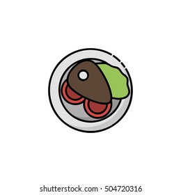Kitchen icon. Breakfast in flat style