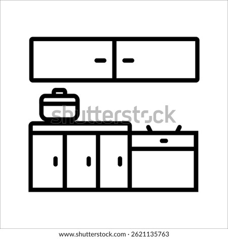 kitchen icon. Kitchen Cabinet vector illustration on white background.