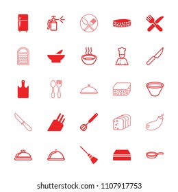 Kitchen icon. collection of 25 kitchen filled and outline icons such as bowl, sponge, corolla, chopping board, knife, dish, soup. editable kitchen icons for web and mobile.