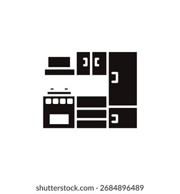 Icono de cocina colección. Estilo de diseño con fondo
