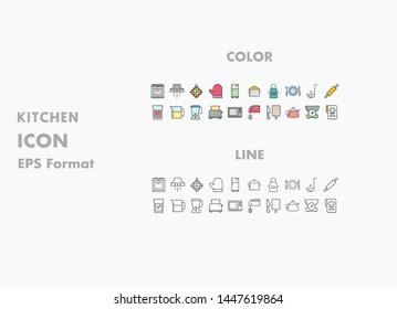
Kitchen icon in Color and line