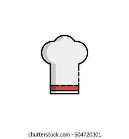 Kitchen icon. Cook cap in flat style.