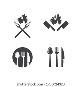 Kitchen icon cooking tools vector flat design