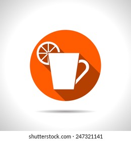 kitchen icon of cup with lemon