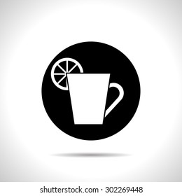 kitchen icon of cup with lemon