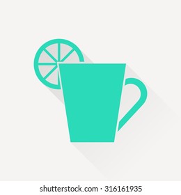 kitchen icon of cup with lemon