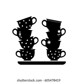 kitchen icon of cup on the white background