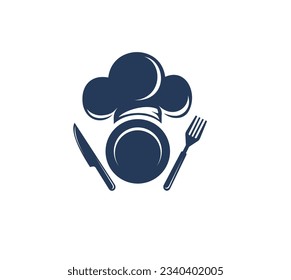 kitchen icon of dish, fork and knife