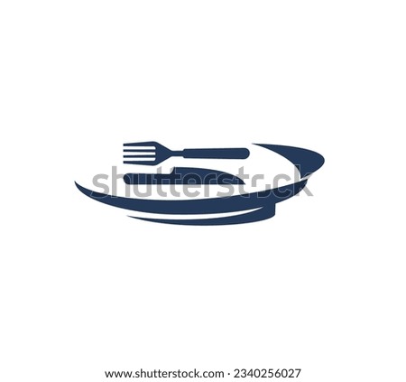 kitchen icon of dish, fork and knife