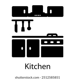 Kitchen icon in filled style