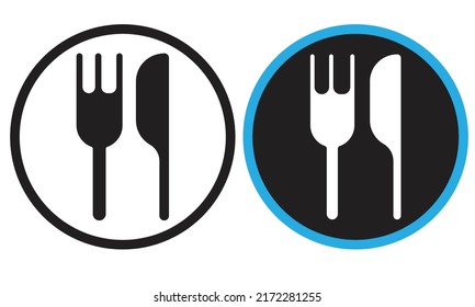 Icono de cocina folklore e icono del vector de cuchillo comedor, restaurante