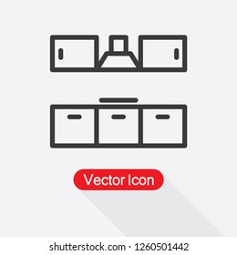 Kitchen Icon, Furniture Sign Vector Illustration Eps10