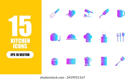 Kitchen Icon Illustration Collection Set