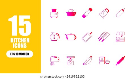 Kitchen Icon Illustration Collection Set