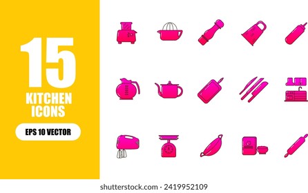Kitchen Icon Illustration Collection Set