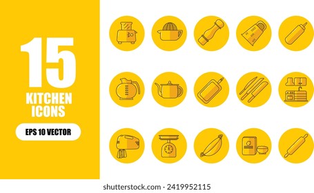 Kitchen Icon Illustration Collection Set