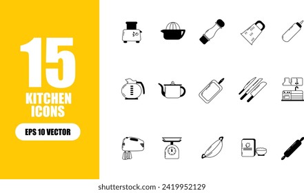 Conjunto de colección de ilustraciones de iconos de cocina