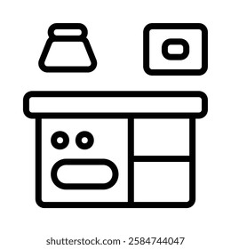 Kitchen icon illustration in line style. Perfect for website mobile app presentation. Suitable for any user interface and user experience