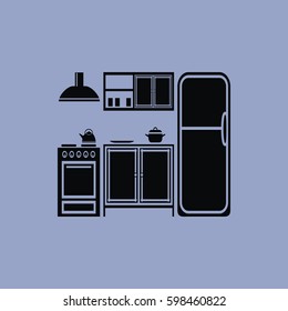 Kitchen icon isolated sign symbol and flat style for app, web and digital design. Vector illustration.