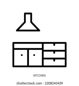 kitchen icon. Line Art Style Design Isolated On White Background