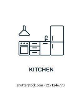 Kitchen icon. Line simple Kitchen icon for templates, web design and infographics