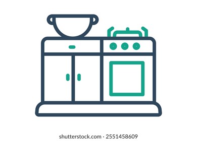 Kitchen icon. line icon style. icon related to cooking. meal elements vector illustration