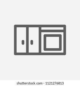 Kitchen icon line symbol. Isolated vector illustration of  icon sign concept for your web site mobile app logo UI design.