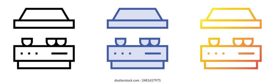 icono de cocina. Diseño de estilo de relleno lineal, azul y degradado aislado sobre fondo blanco