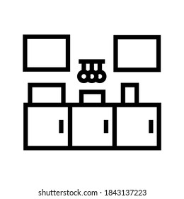 Icono de cocina o logotipo símbolo de signo aislado ilustración vectorial de alta calidad estilo negro iconos vectoriales
